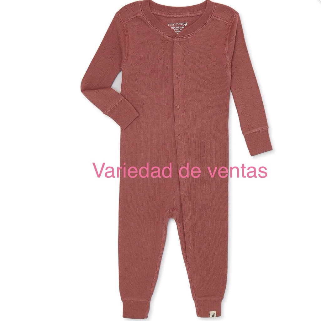 Easy-Peasy Toddler Unisex Organic One-Piece Pajamas Sleeper, Sizes 12m-24m